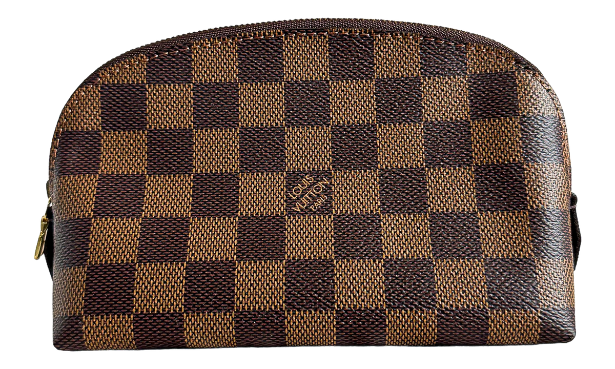 Damier Ebene Canvas Cosmetic Pouch PM "Brown" N47516