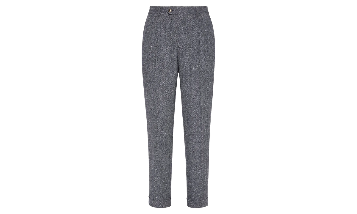 Wool Pleated Trousers "Navy" BRUN2985