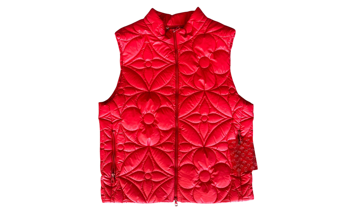 Flower Monogram Puffer Vest "Red" 1A9FRA