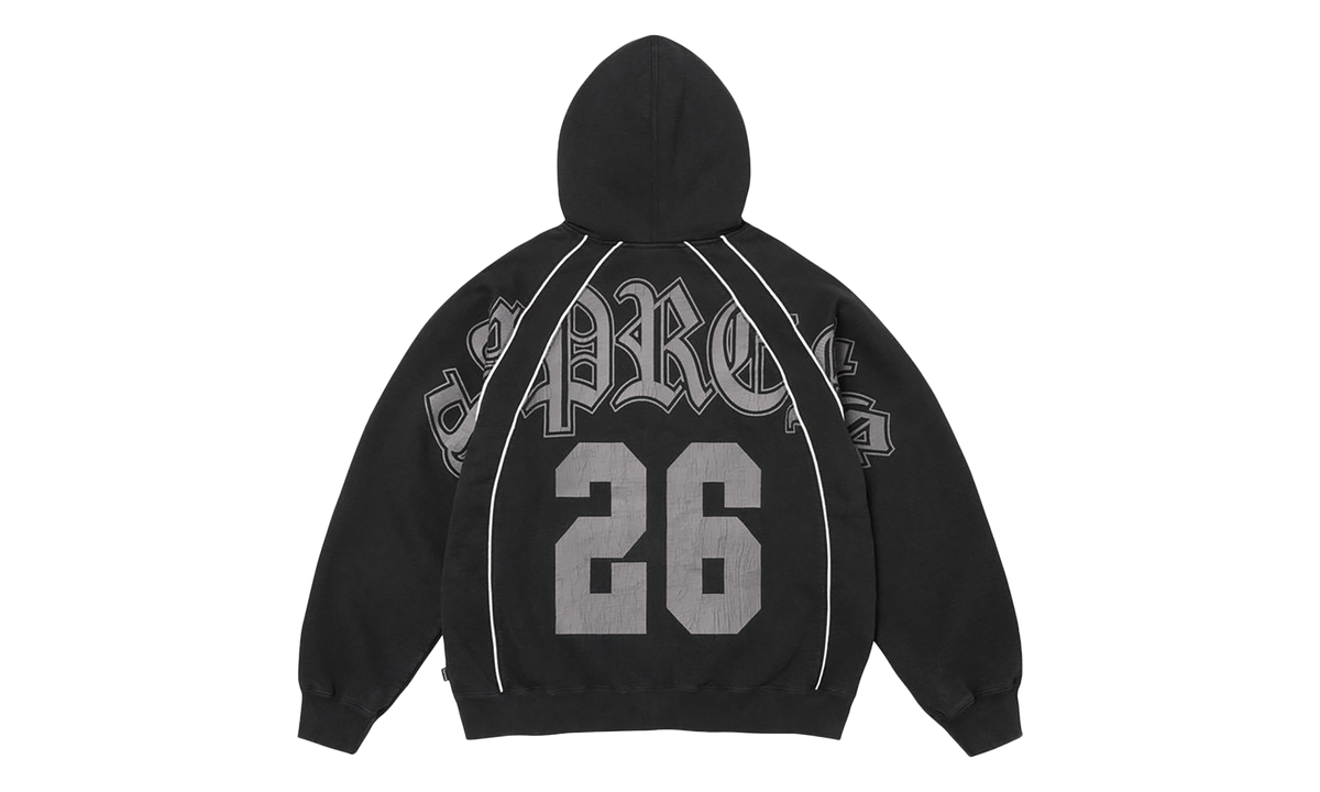 Paneled Zip Up Hooded Sweatshirt "FW26 - Black" SU29006