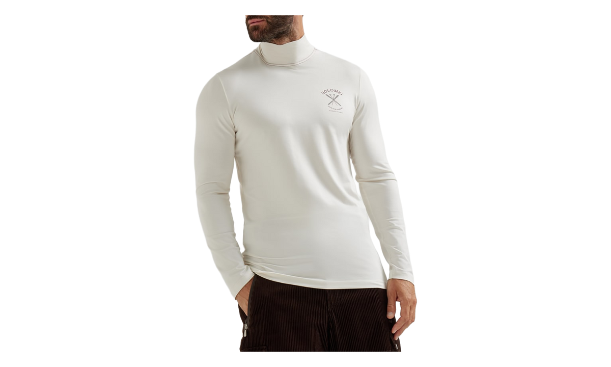 Stretch Mock-Neck Shirt "Off White" BRUN2931