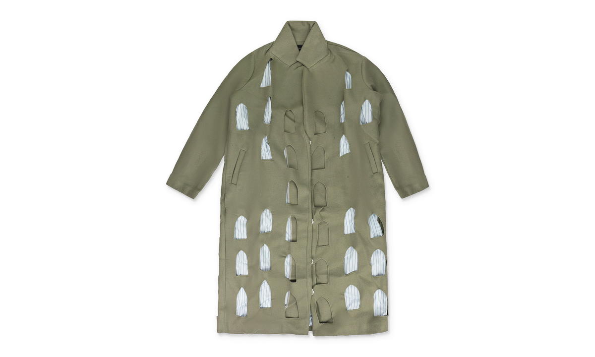 STAINED GLASS LASER TRENCH COAT "GREEN" 113001020011AW23