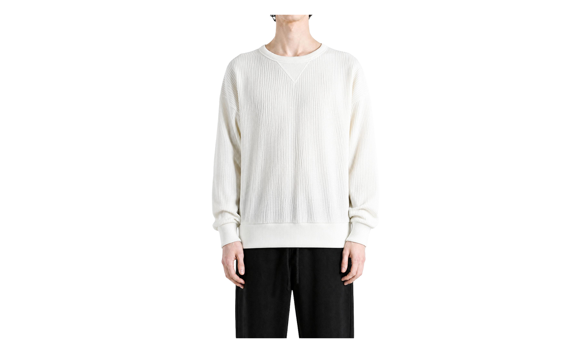 Relaxed Waffle-Knit Sweatshirt "Trophy Cream" 710B26084001