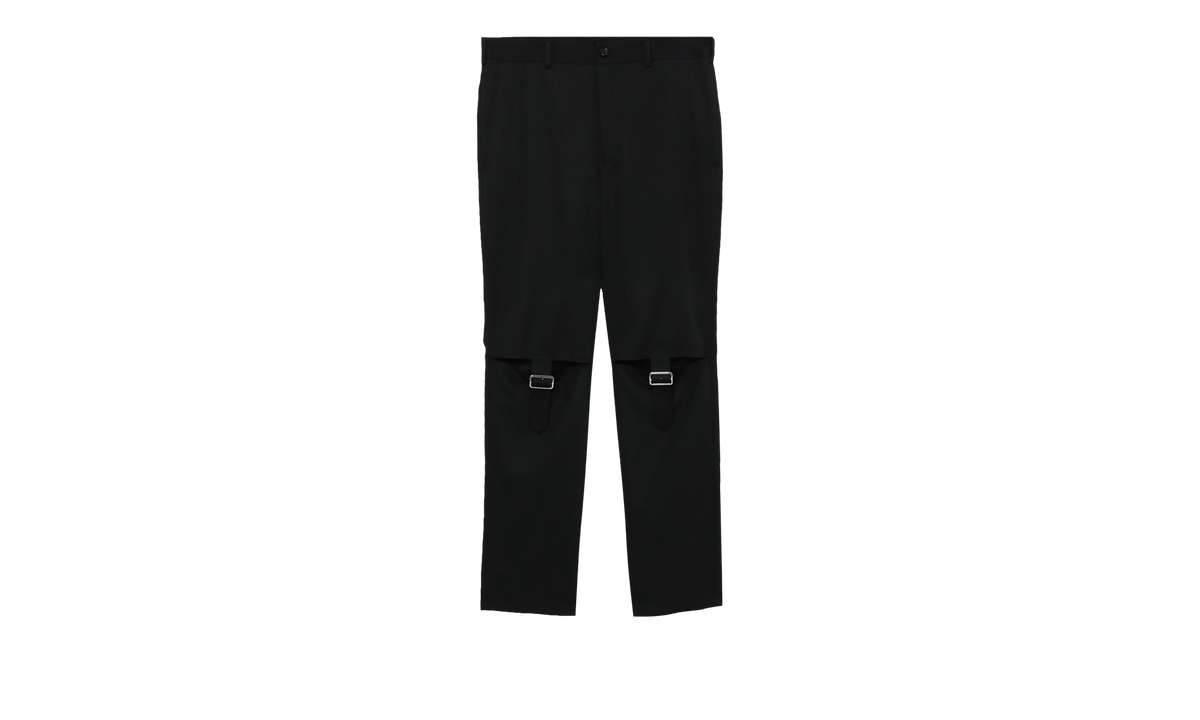 BLACK TROUSERS WITH SLITS AND BELTS BLACK "Black" 1MP0100521