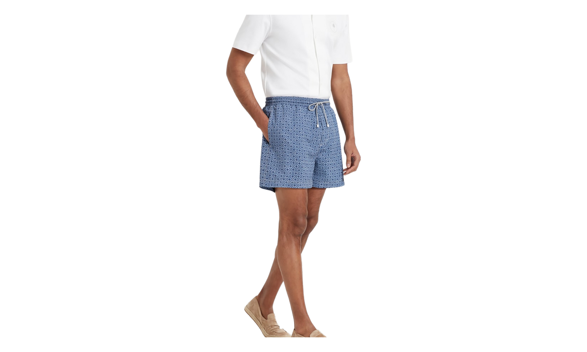 Patterned Swim Shorts "Ocean" BRUN2996