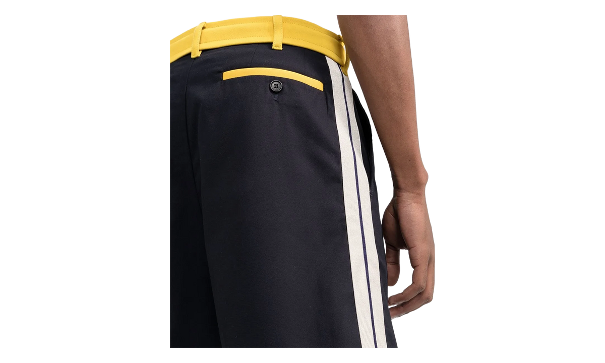 Drawstring Bermuda Shorts "Navy / Yellow" PMCB041S22FAB0014618