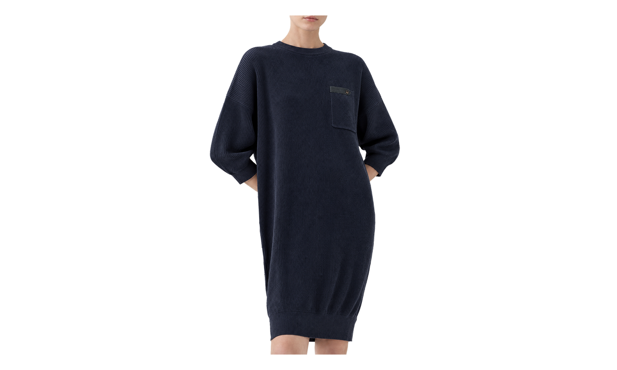 Ribbed Knit Dress WMNS "Night" BRUN2716