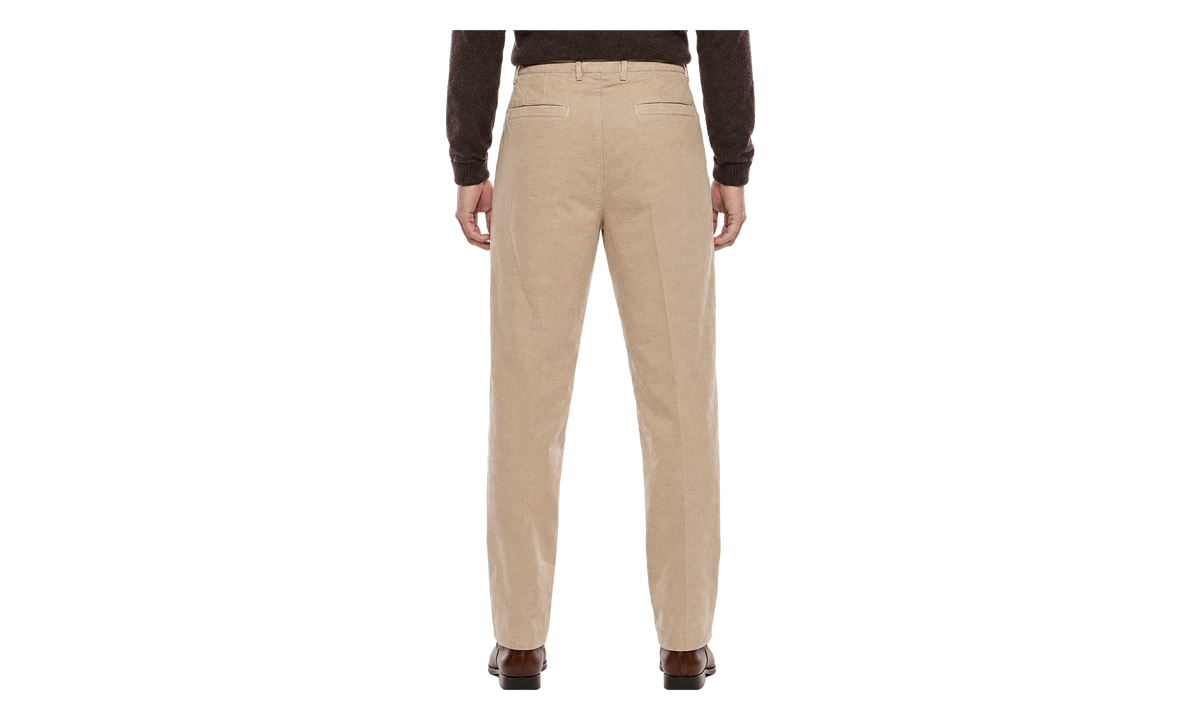 Cotton Pleated Trousers "Camel" BRUN2751