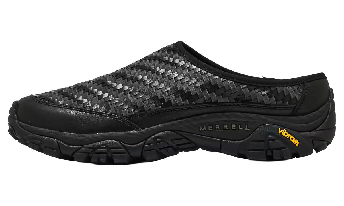 Moab 2 Slide Leather Woven "Black / Beluga" J00005848