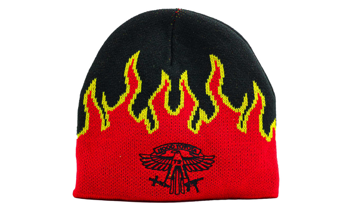 Cactus Jack Hood Toyota Birds In The Trap Tour Merch Flame Beanie "Black / Red" TSUC132
