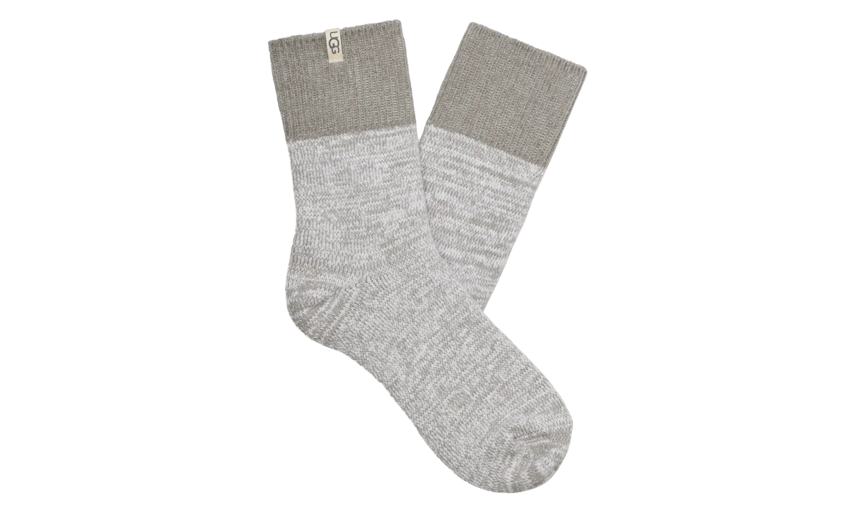 Rib Knit Slouchy Quarter Socks "Seal Grey" 1153340 SEL
