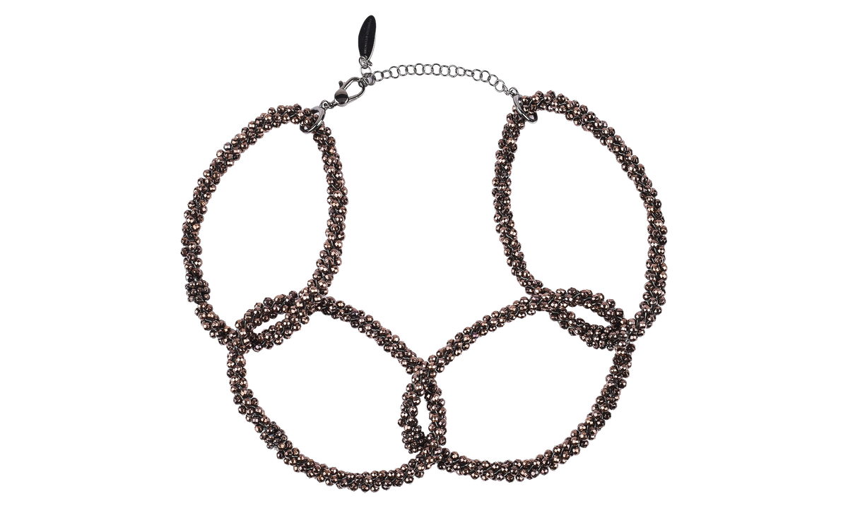 Hematite Chain Link Choker WMNS "Brown" BRUN2665