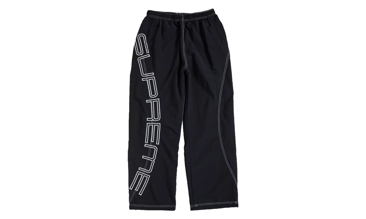 Spellout Embroidered Track Pants "SS25 - Black" SU28969