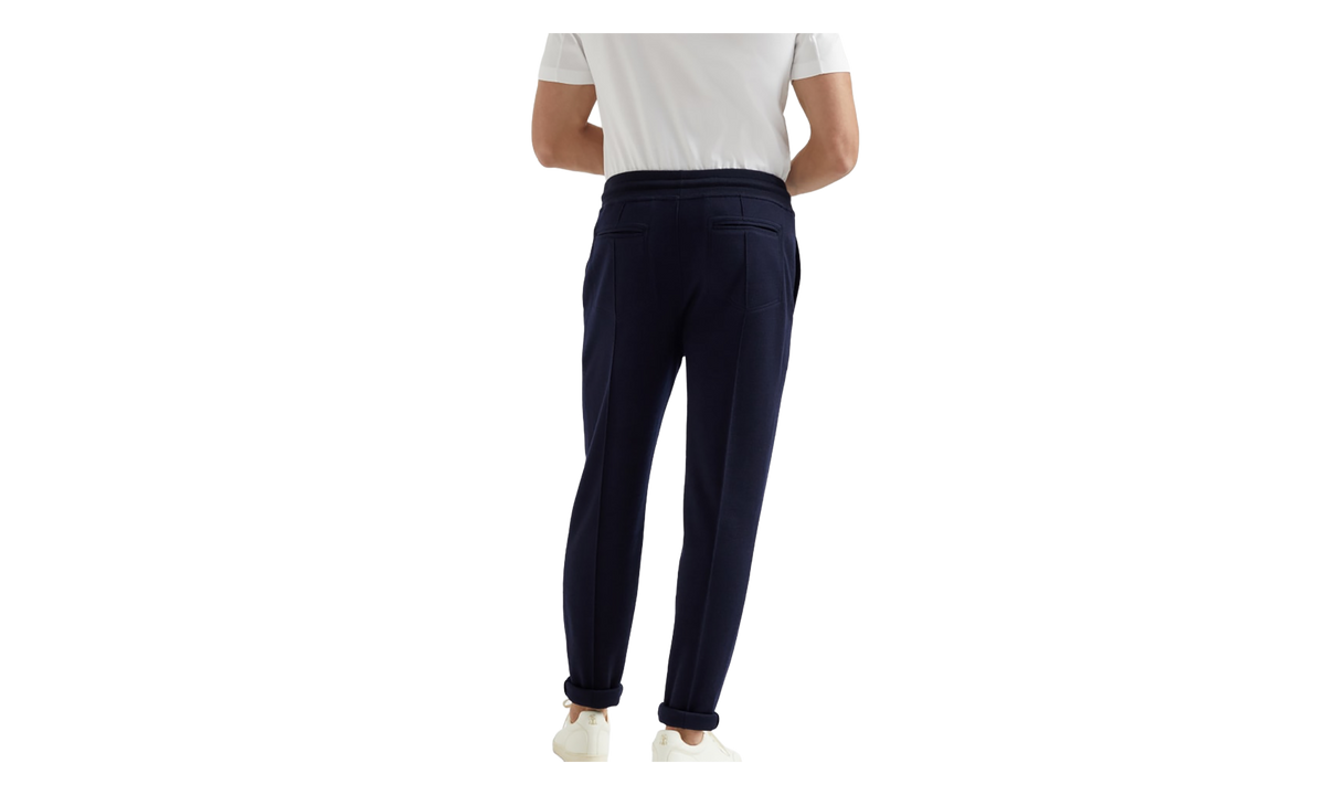 Wool Silk Blend Gym Trousers "Navy" BRUN2932