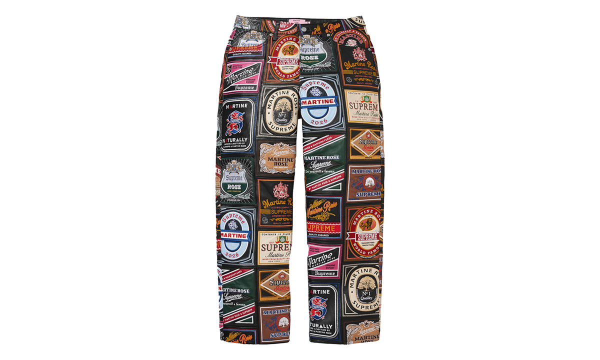 Martine Rose Patchwork Labels Leather 5Pocket Jean "FW26 - Multicolor" SU29020