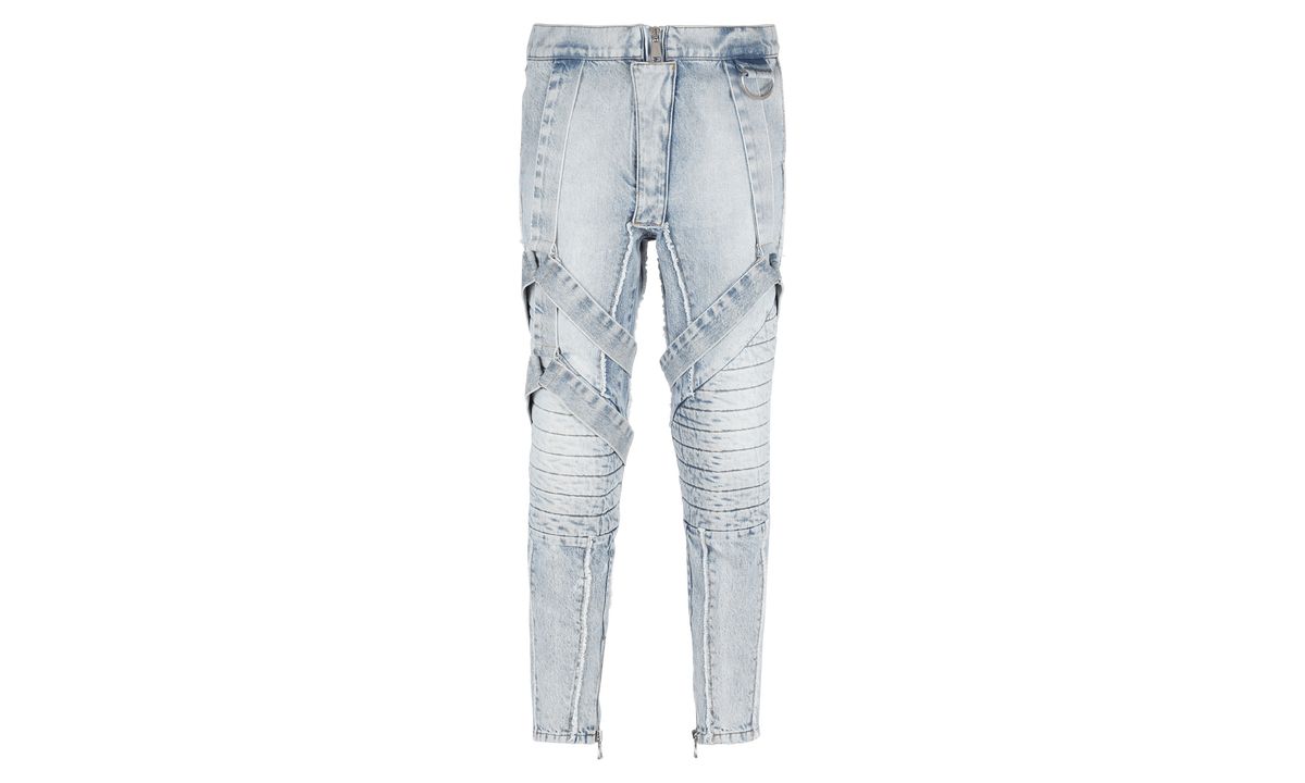 Multi-Strap Denim Pants "Light Blue" YH0MI030DC576FC