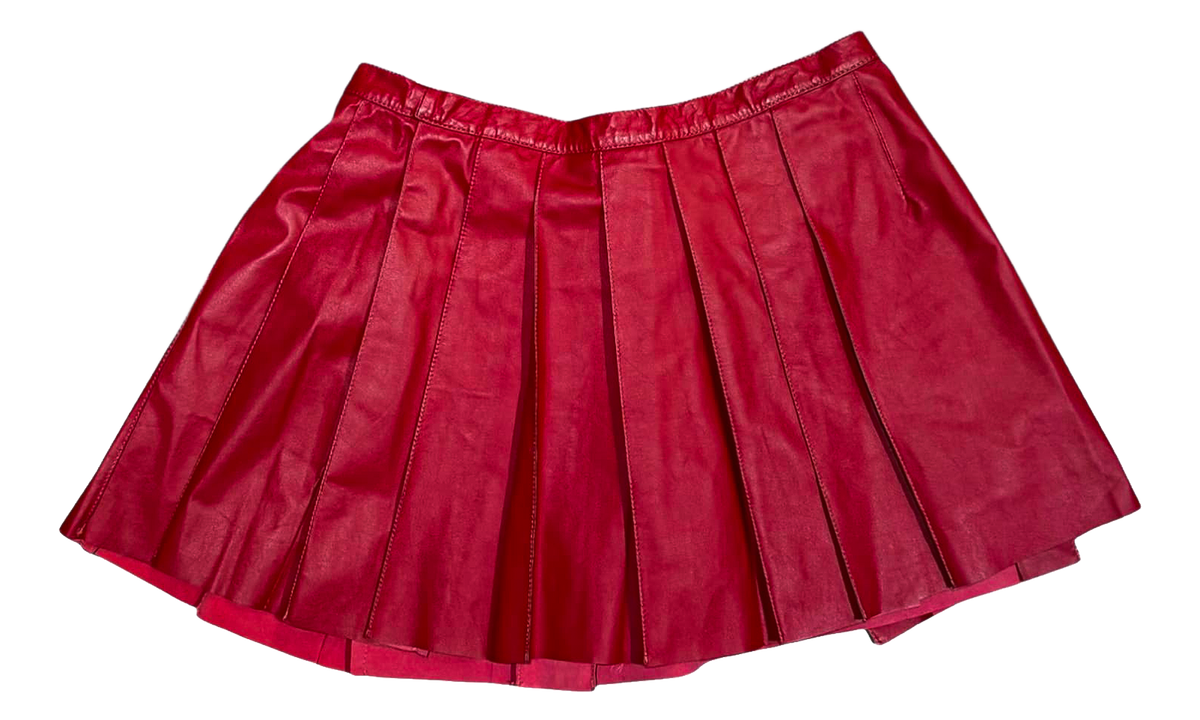 Leather Mini Skirt WMNS "Red" CHRM1982