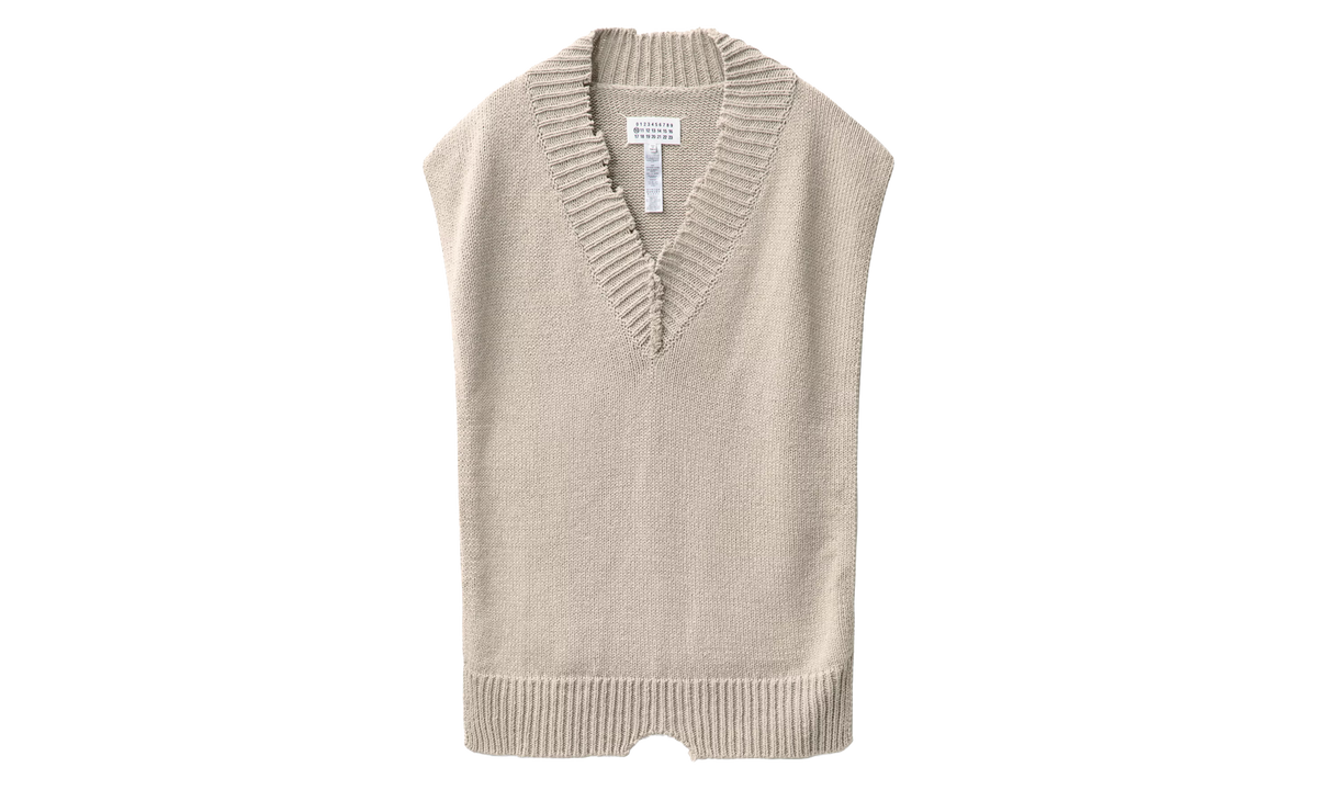 Deconstructed Knit Sweater Vest "Beige" S50TH0056S17992112F