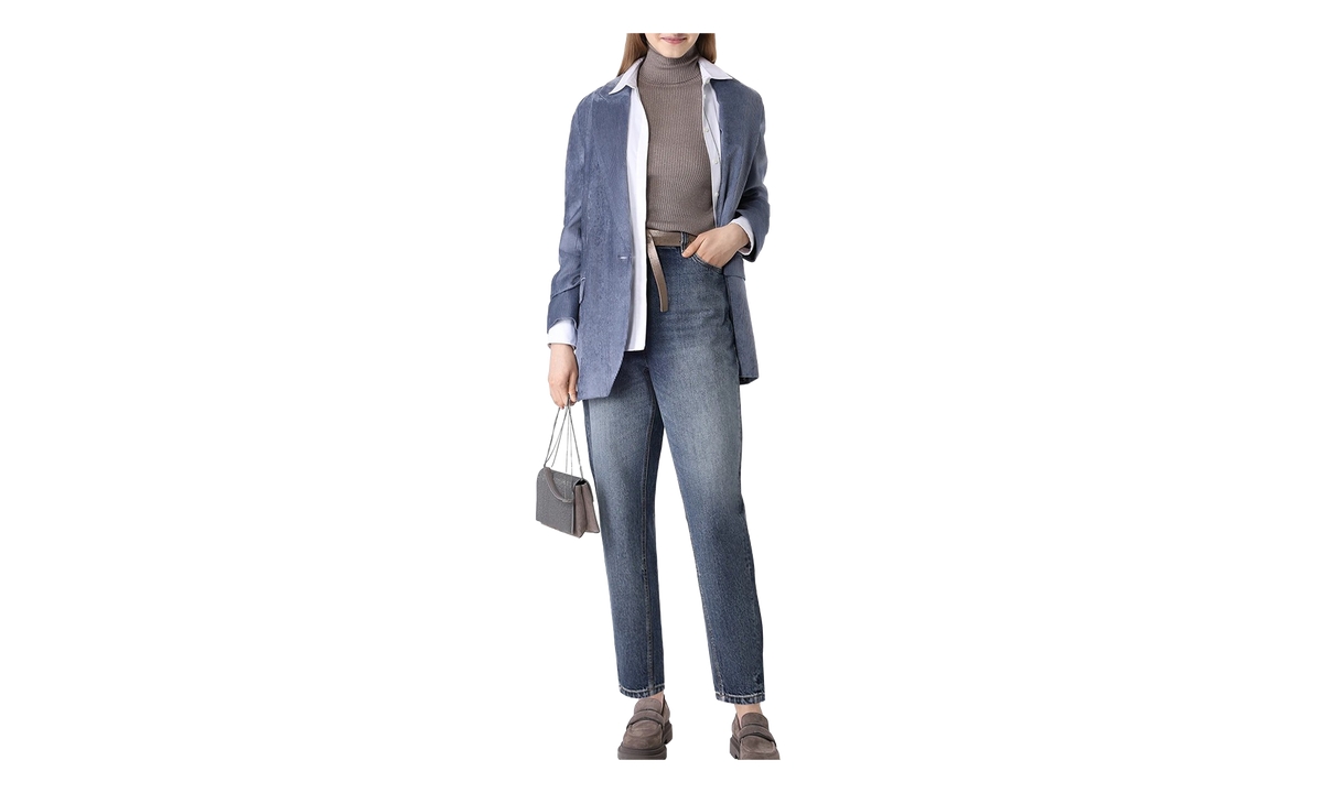Relaxed Velvet Blazer WMNS "Blue" BRUN2746