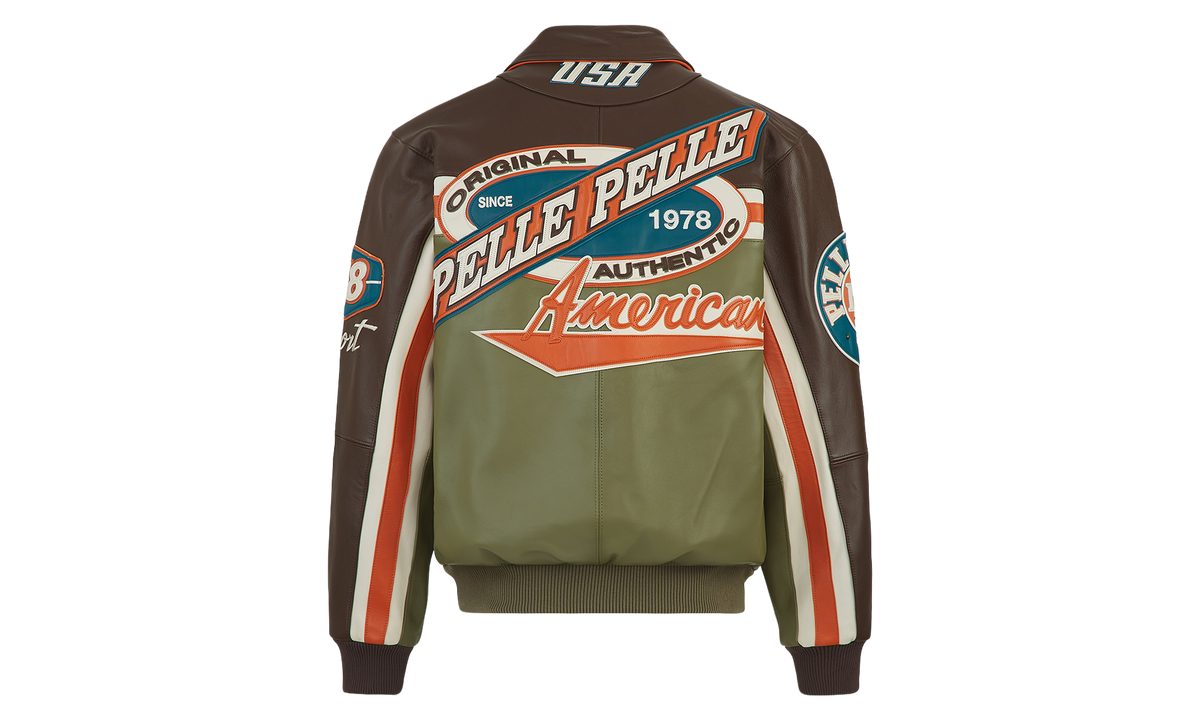 Racing Sport Jacket "Brown / Olive / Ivory / Orange" PP044