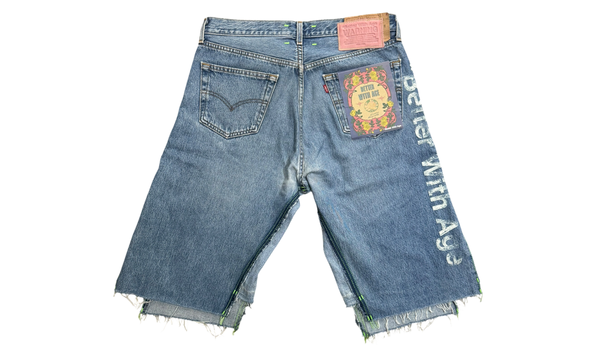 Clementine Double-Wide Long Denim Short "Blue" BWA322