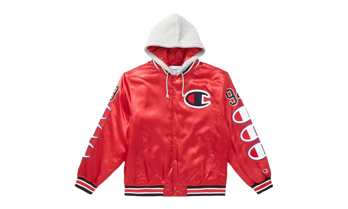Champion Hooded Satin Varsity Jacket "Red" SU28973