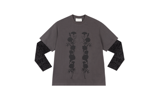 "Foliage" Double Layered Tee T-Shirt "Black" 241 WTS024P8 SOFTBLK