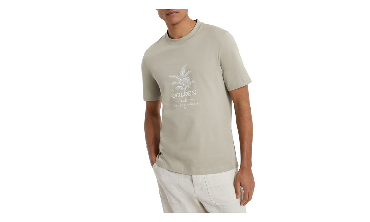 Cotton Graphic Crewneck Shirt "Jackfruit" BRUN2840