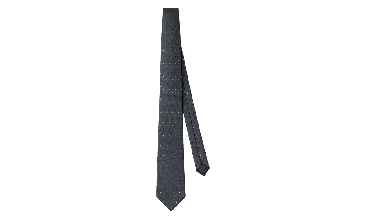Silk Patterned Tie "Grey Light Grey" BRUN2610