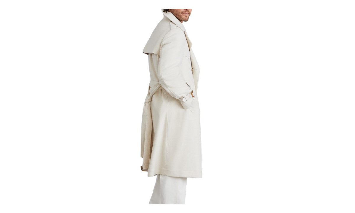 Double-Breasted Wool Silk Blend Coat "Sand" BRUN3004