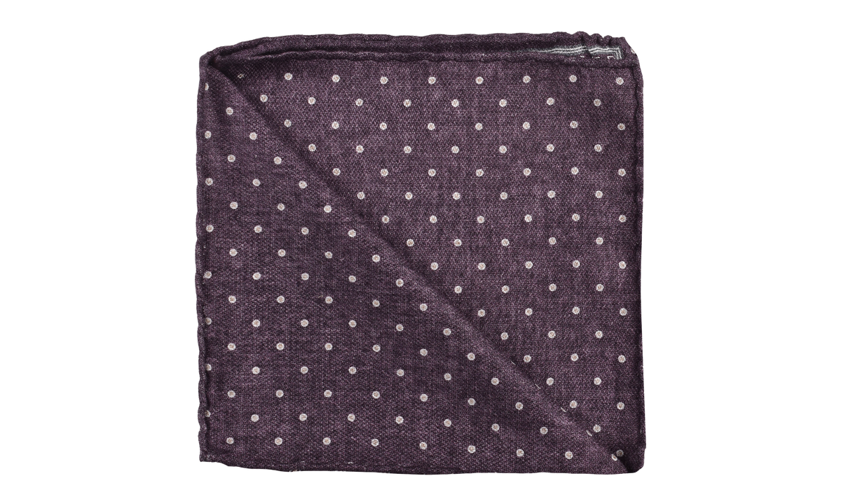 Silk Geometric Pocket Square "Plum" BRUN2820
