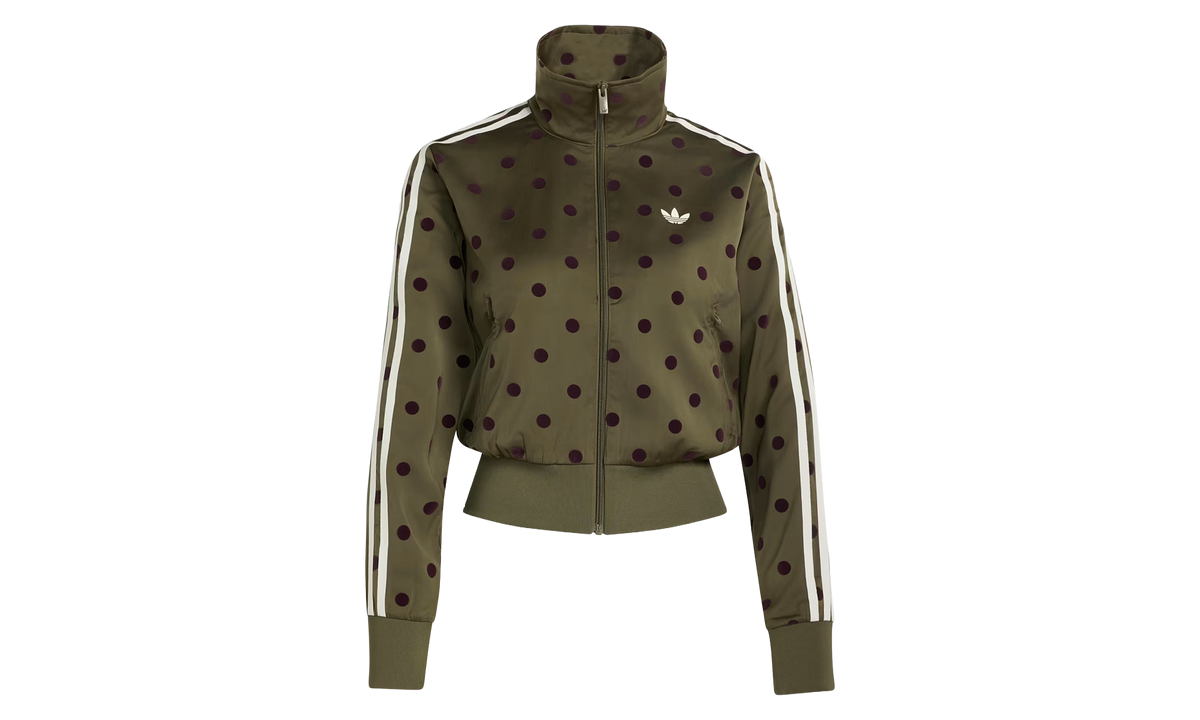 SATIN POLKA DOTS TT Track Top "Olive Strata" LI2853