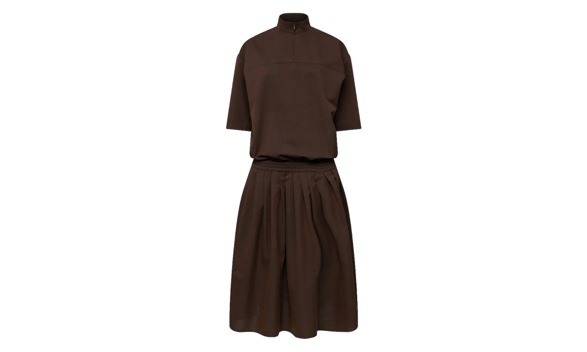 Wool Shirting Shirt Dress WMNS "Brown" S52DG0044M36006142