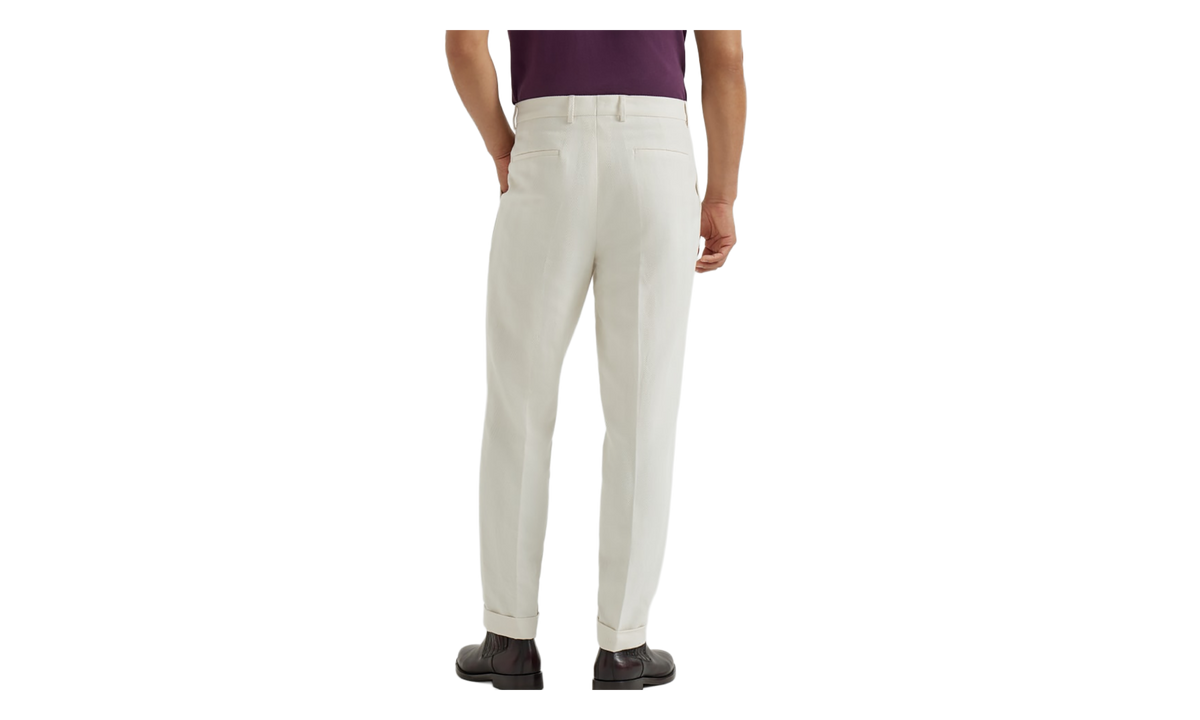 Cotton Linen Trousers "English White" BRUN2965