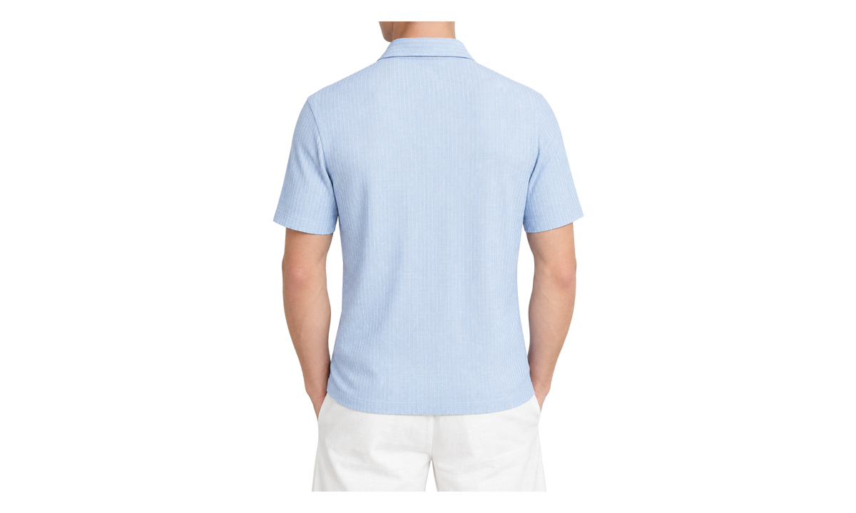 Cotton Silk Short-Sleeve Shirt "Celeste" BRUN2994