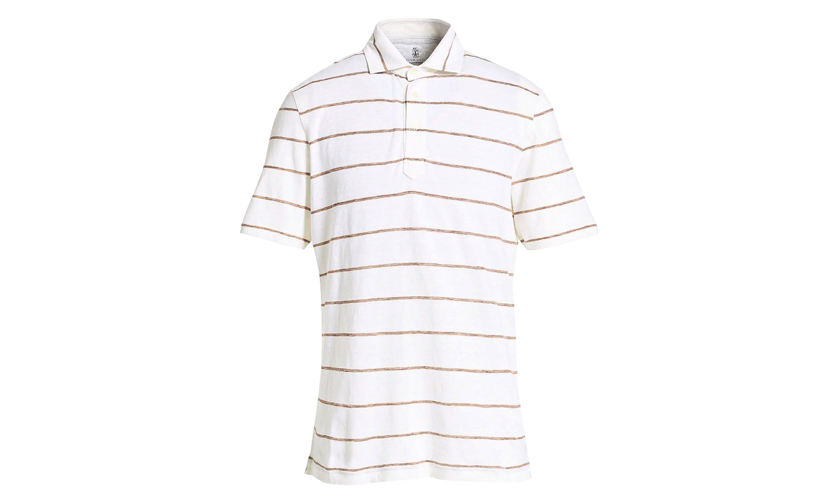Striped Linen Cotton Shirt "Panama Cigar" BRUN2995