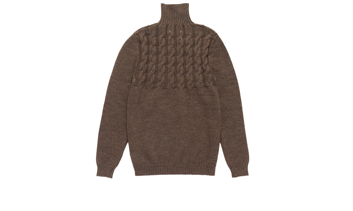 Cable Knit Turtleneck Sweater "Brown" S50HL0026M13061134M