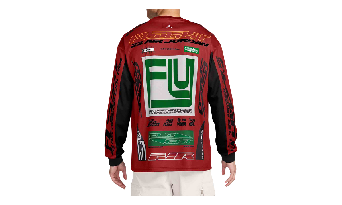 Jordan MVP Printed Long-Sleeve Top "Gym Red / Lucky Green / Black" FV7239 687