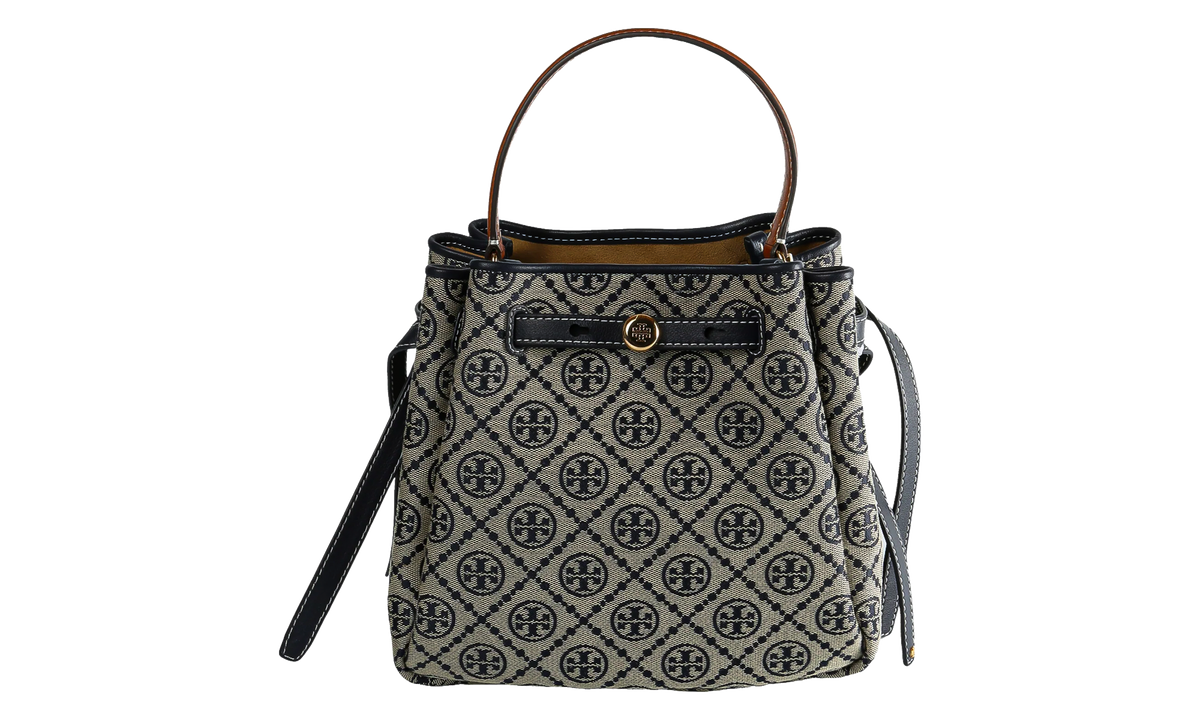 Romy T-Monogram Bucket Bag "Tory Navy" 178016 405
