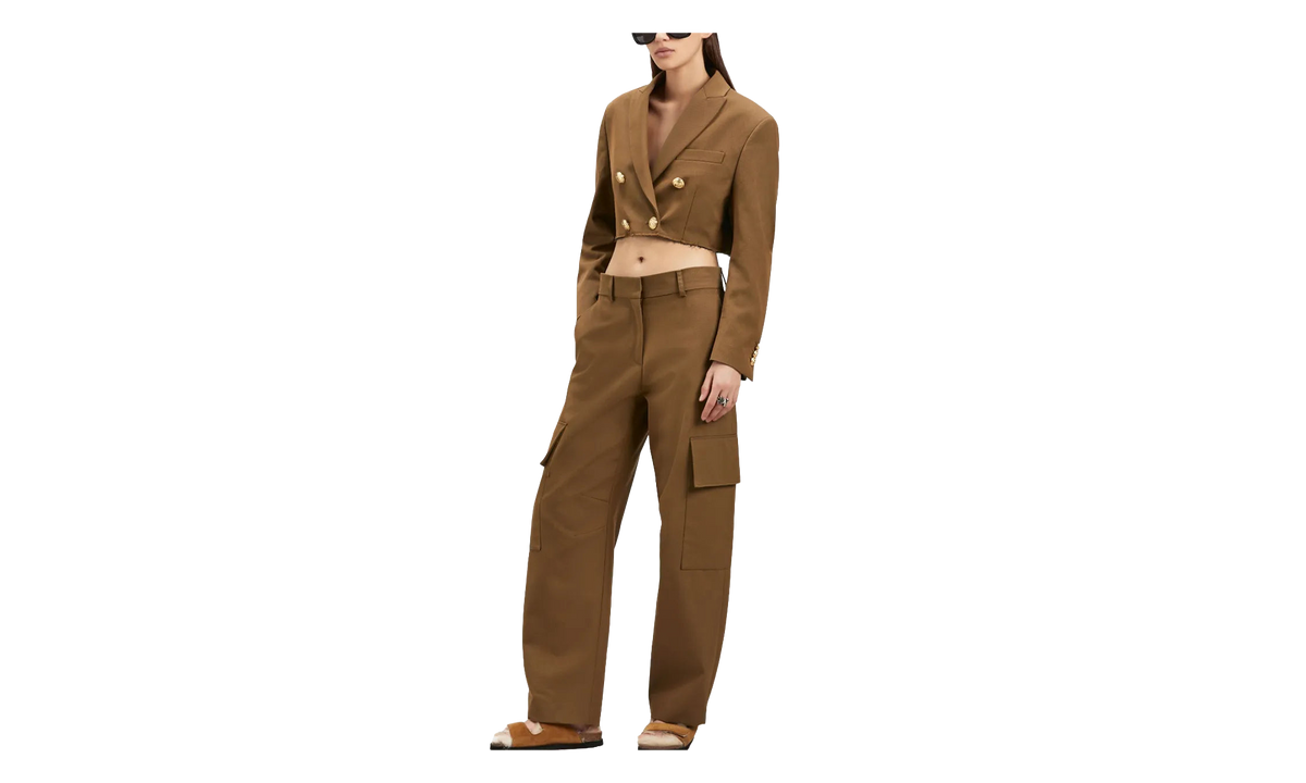Tapered Cargo Trousers "Olive Brown" PWCA128F23FAB0016010