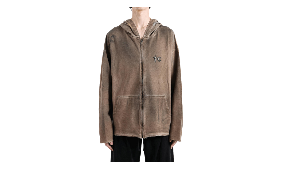Creed Scarf Hooded Zip-Up Hoodie "Beige" TC26SS3302