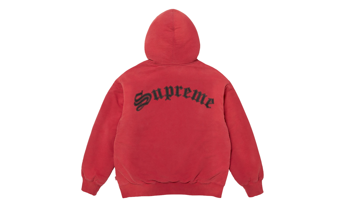 Shearling Lined Zip Up Hooded Sweatshirt "FW26 - Dark Red" SU29066