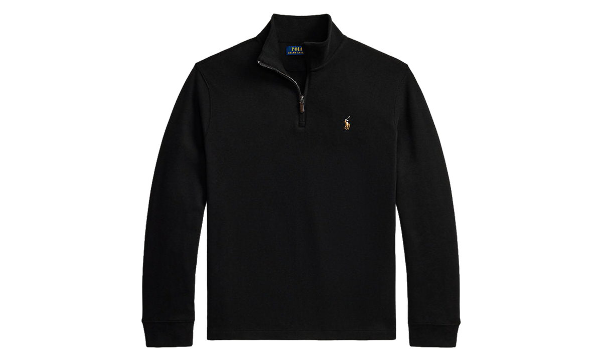 Estate-Rib Quarter-Zip Sweater "Black" 710P07411002-BLACK