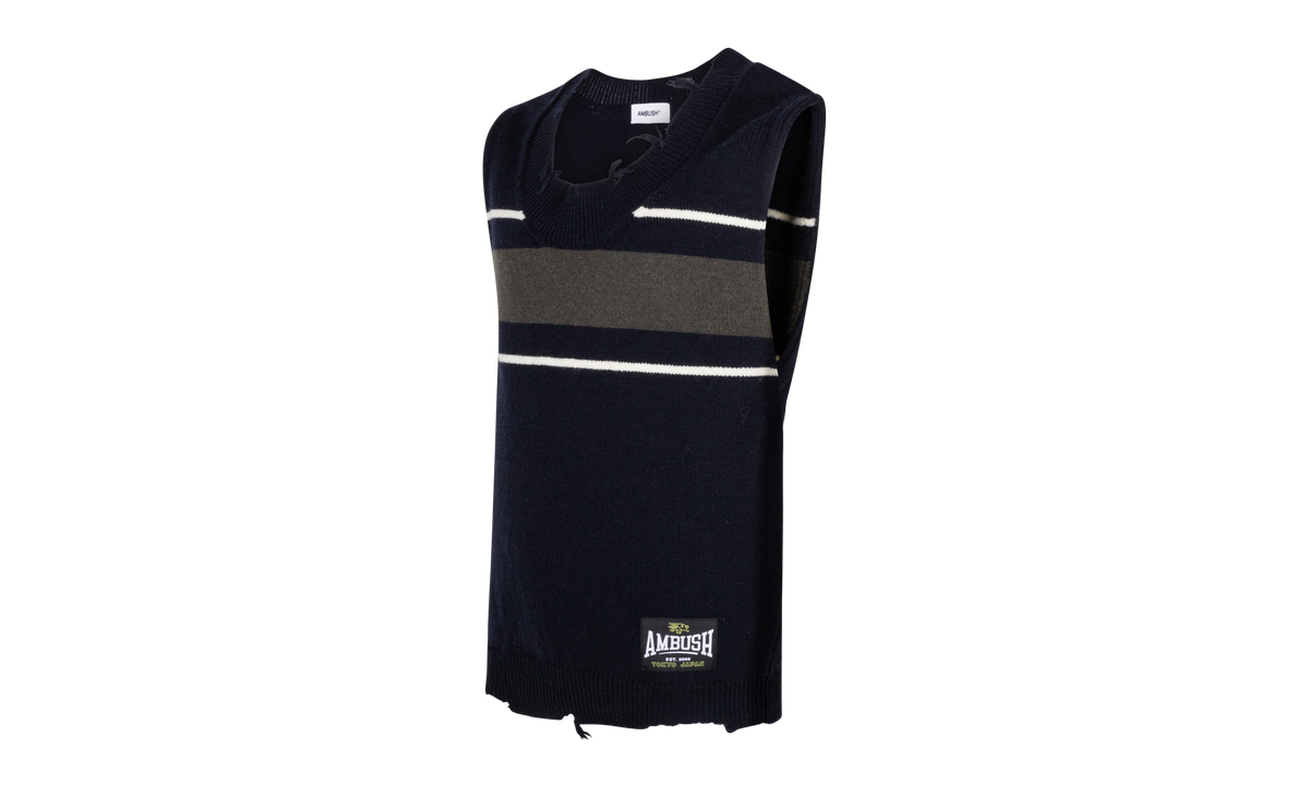 AMBUSH DANGLED RIB KNIT SWEATER VEST VESTS NAVY "Navy" BMHZ001S24KNI0014656