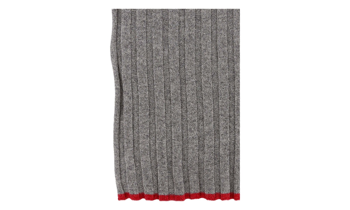 Ribbed Scarf With Trim "Grey" BRUN2647