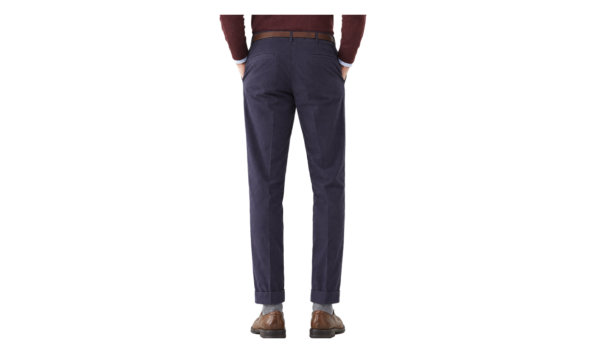 Cotton Wool Blend Trousers "Navy" BRUN2694