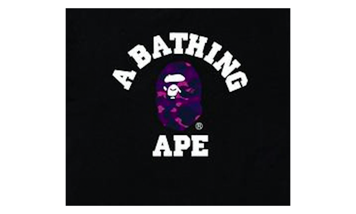 Color Camo College Tee "Black / Purple / White" BAPE137