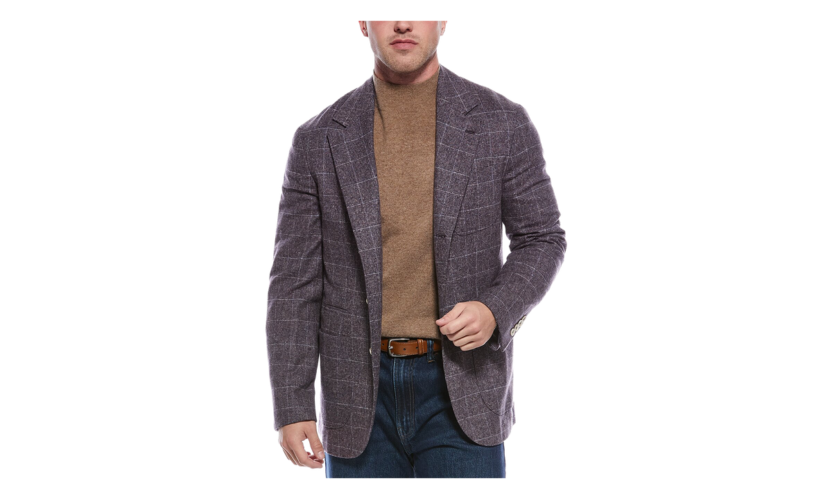 Wool Silk Blend Checked Blazer "Iris" BRUN3012