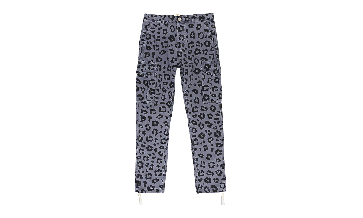 BLACK MONOGRAM LEOPARD PRINT CARGO PANT "Black" P503 BMLC222