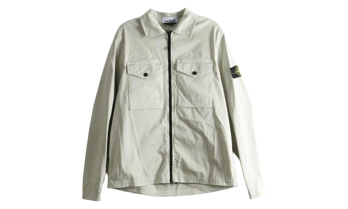 Chest Pockets Zip-Up Overshirt "Sand" 1200010 S0012 V0095
